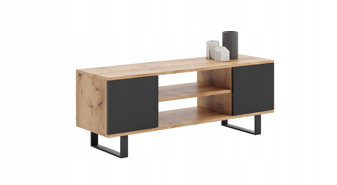Rtv skrinka 135 cm loft dub craft zlatý čierny Stolík Komoda pod televízor