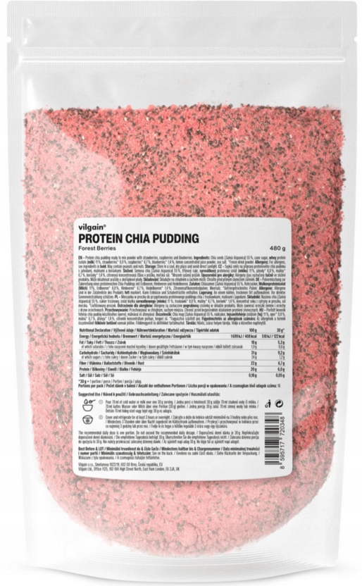 Chia Proteinový Pudink Lesní ovoce 480g Vilgain
