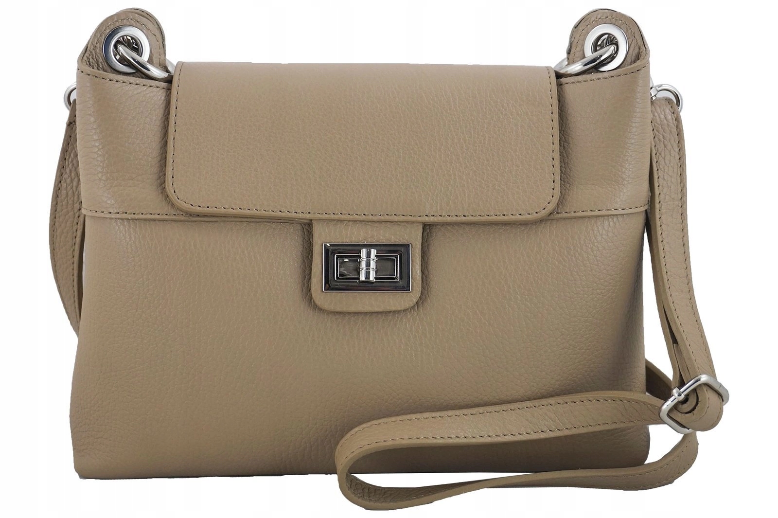 Stylová dámská kabelka Přes Rameno kožená crossbody béžová