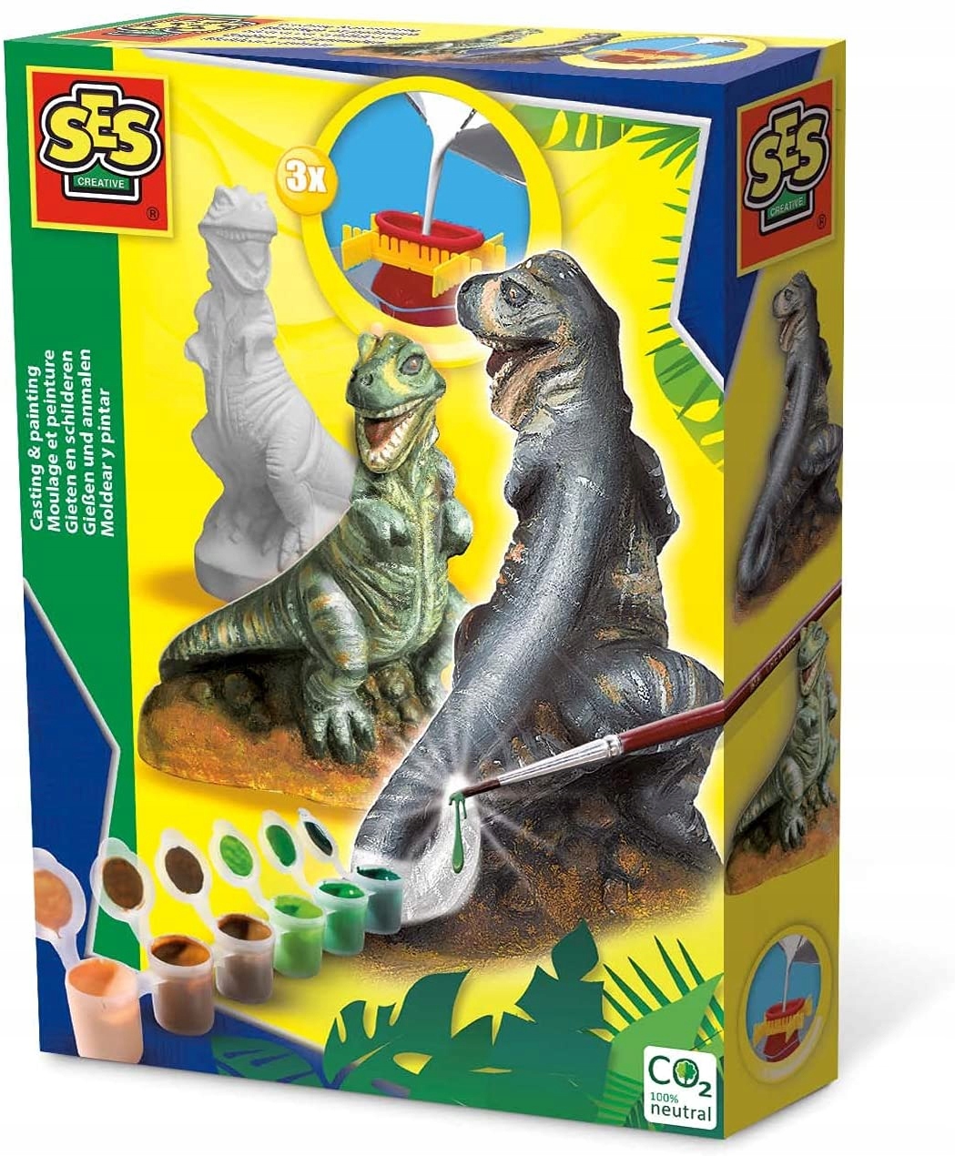 

Dinozaury odlewy gipsowe T-rex 3D farby Ses