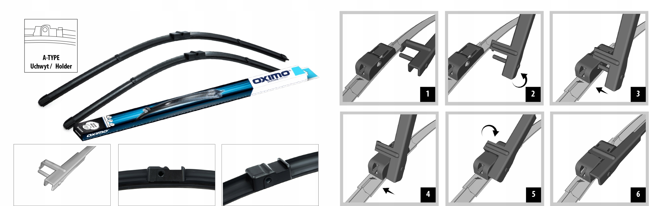Wycieraczki wieloadapterowe Multi-type 700 mm Długość pióra 700 mm
