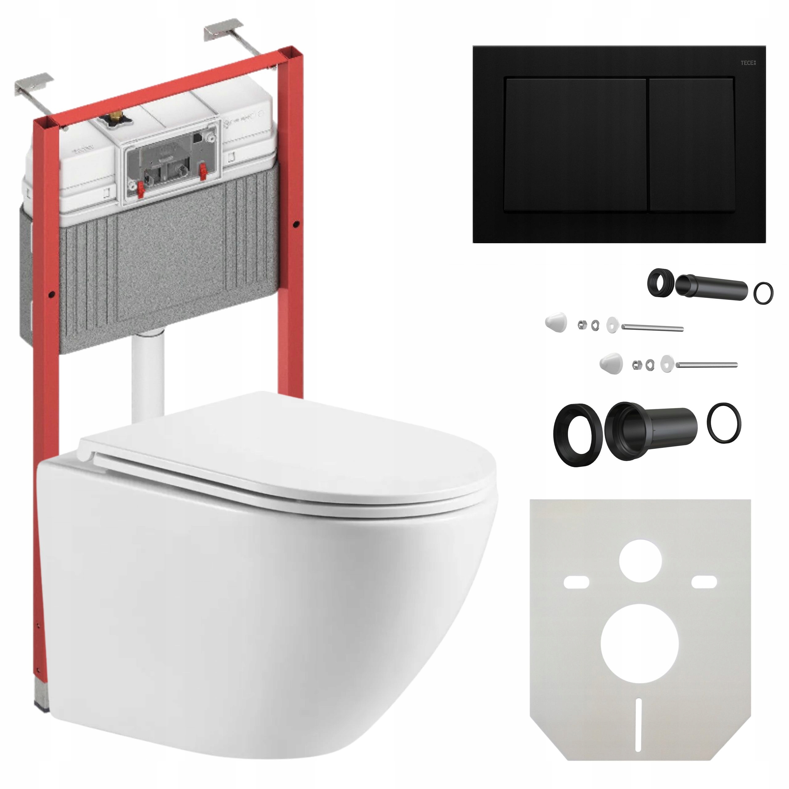 Stelaż Podtynkowy do Wc Tece Miska Rimless Omnires Ottawa Przycisk Zestaw