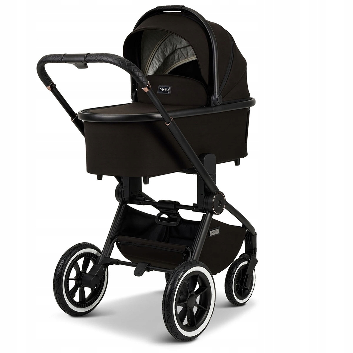 Wózek 2 w1 MOON K24 RESEA PLUS 633 black pompowane koła