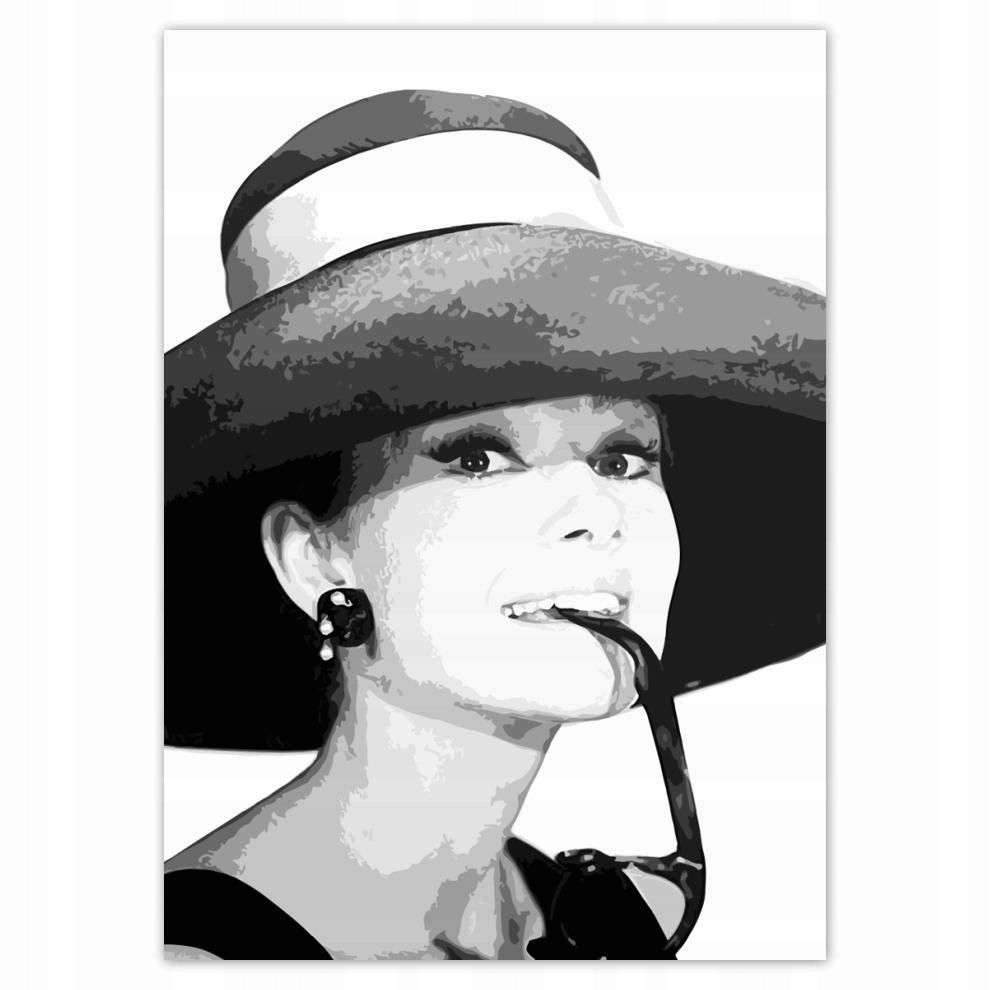 

Naklejki 50x70 Hepburn z kapeluszem