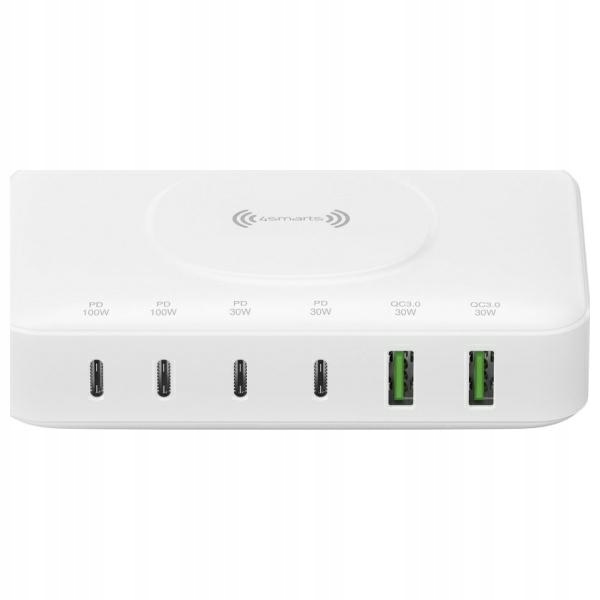 4smarts Stacja ładująca 7w1 100W z ładowaniem bezprzewodowym biały/