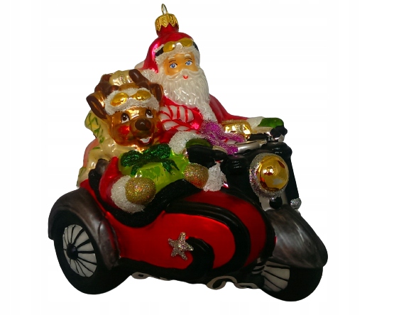 BOMBKI CHOINKOWE SZKLANE Mikołaj xxl 16cm