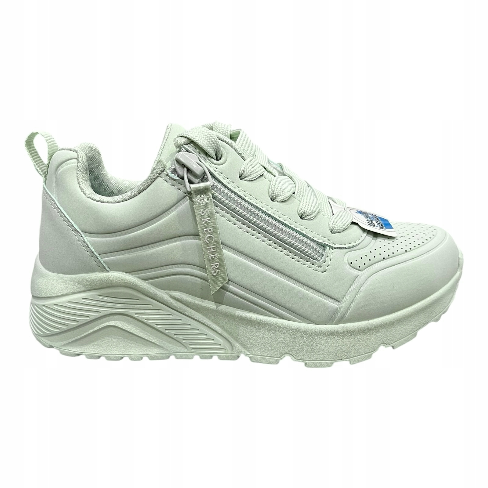 Buty dziecięce Skechers Uno matowe pastelowa zieleń na suwak roz. 30
