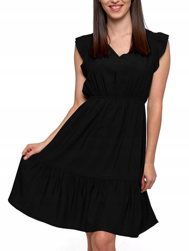 

Sukienka z wiskozy MDW2100-006 - czarna S