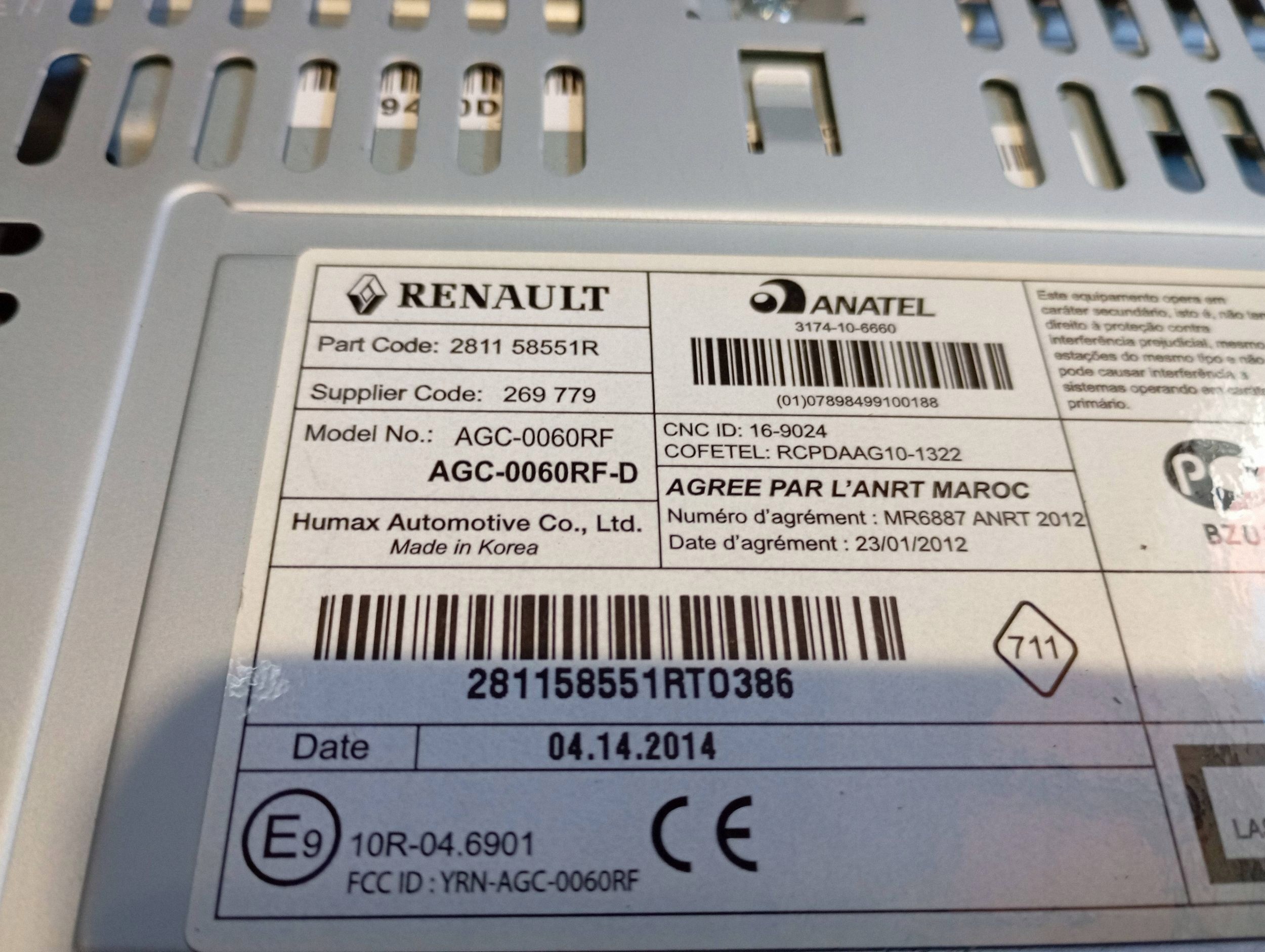 STACJA MULTIMEDIALNA RADIO RENAULT CAPTUR und 281158551R