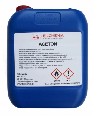 

Aceton Techniczny Rozpuszczalnik Zmywacz 5L