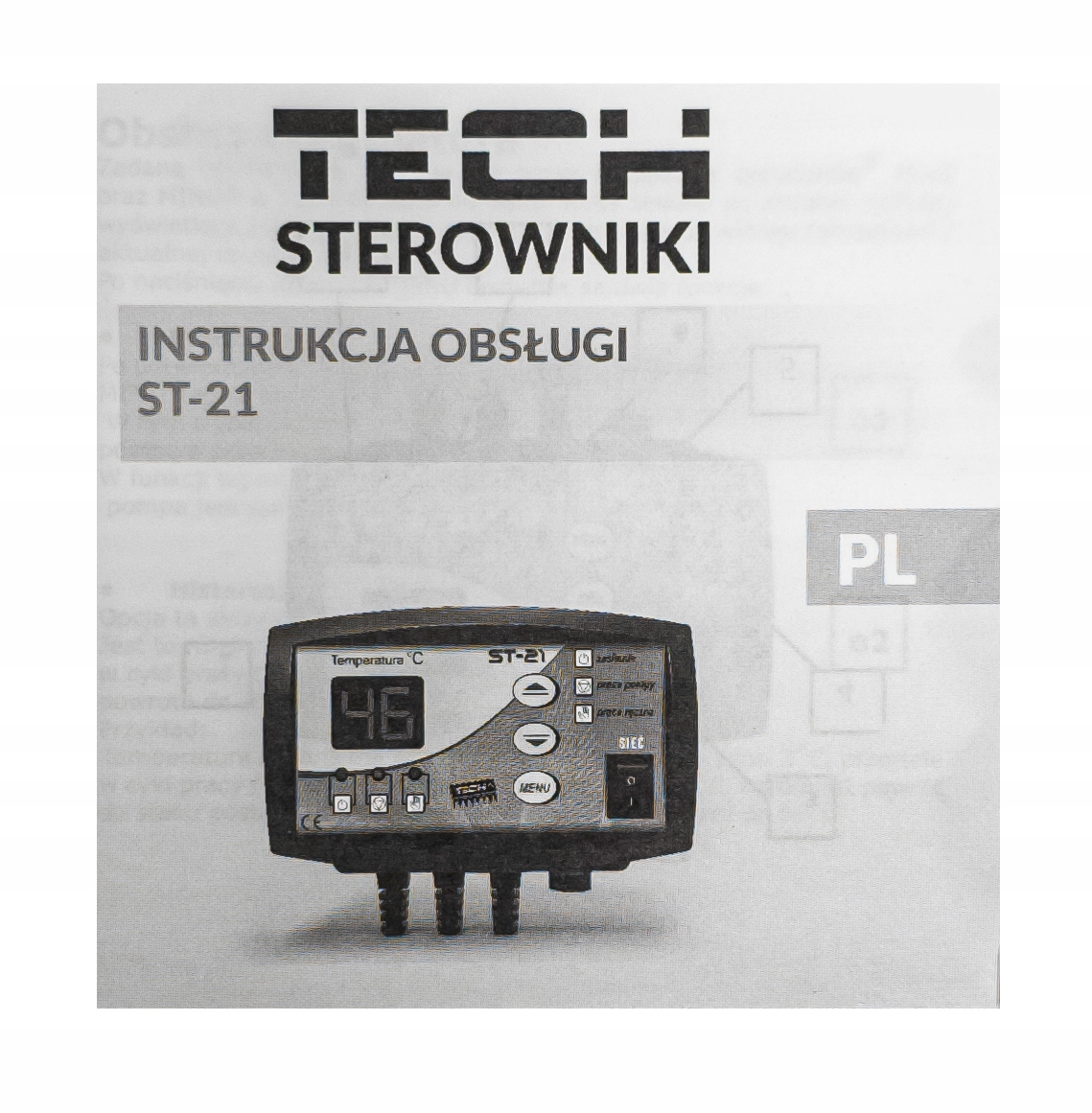 REGULATOR STEROWNIK PROGRAMATOR POMPY OBIEGOWEJ C.O. ST-21 Z WYŚWIETLACZEM Maksymalna temperatura cieczy 85°C