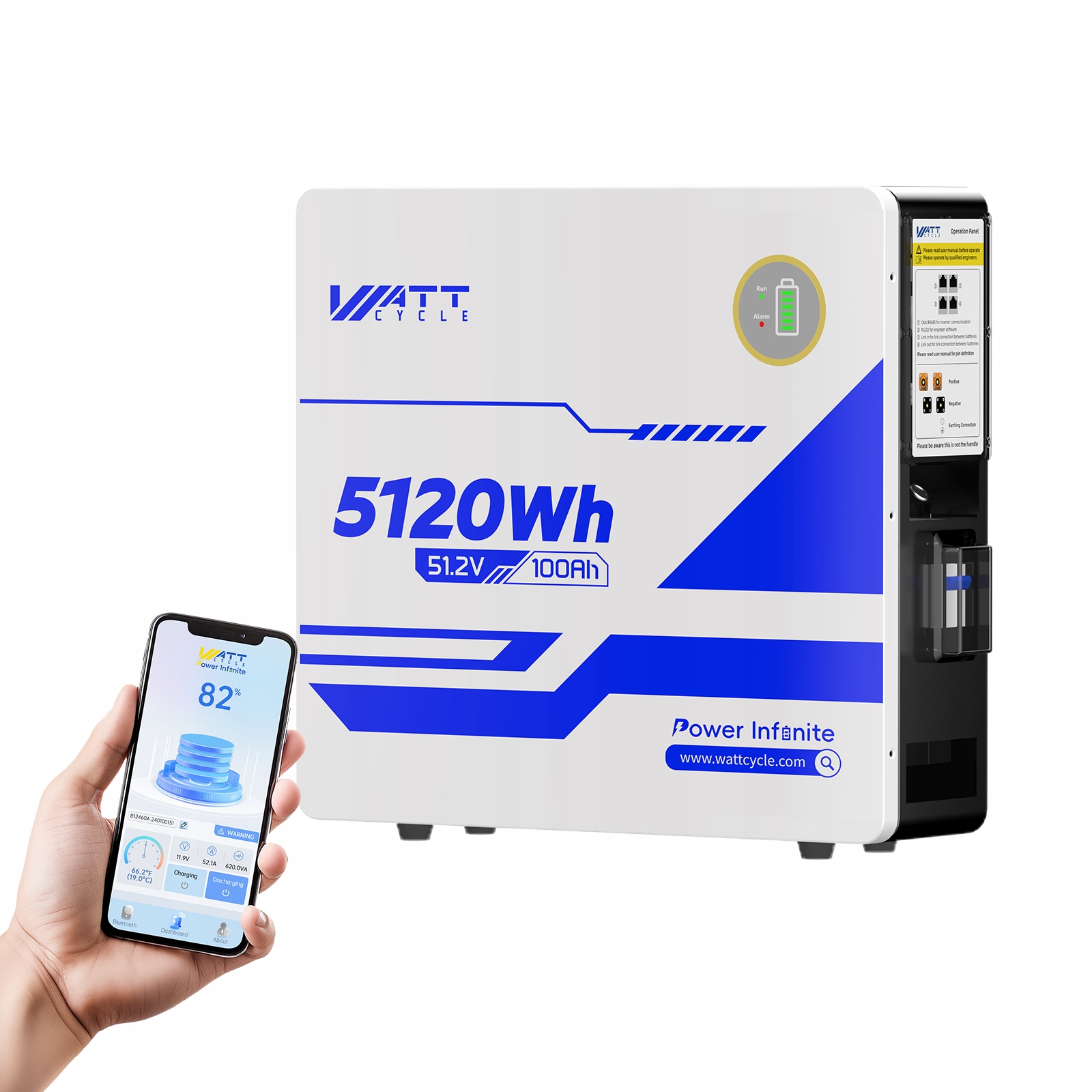 Skladovač Energie 5.12 kW LiFePO4 Bluetooth 100A Bms IP65 Do Domácnosti Ups Pv