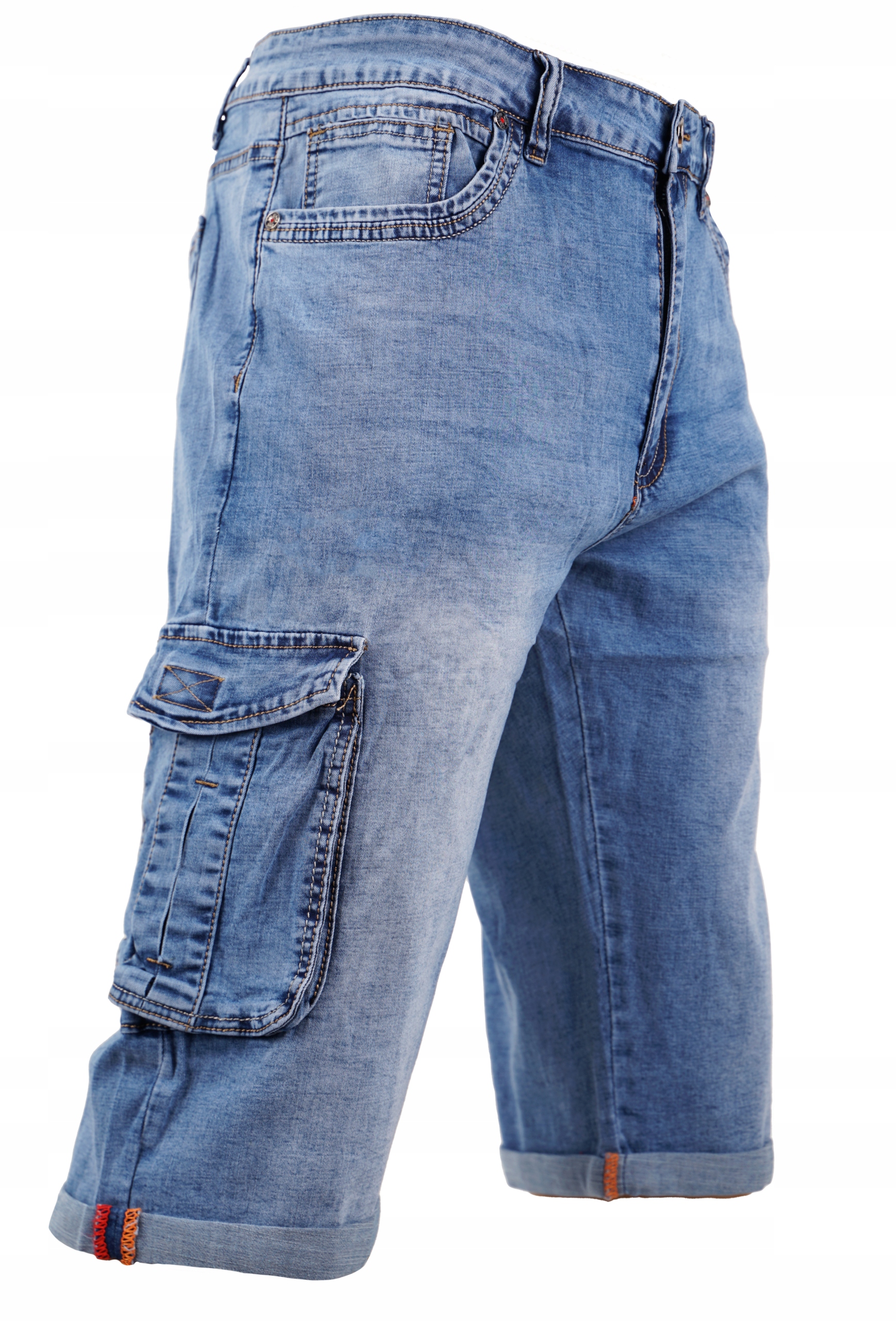 KRÓTKIE SPODENKI MĘSKIE JEANS BOJÓWKI W39 102-110