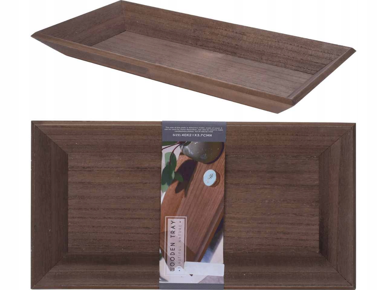 

Tacka Prostokątna 40X20CM Brązowa Taca Stroik
