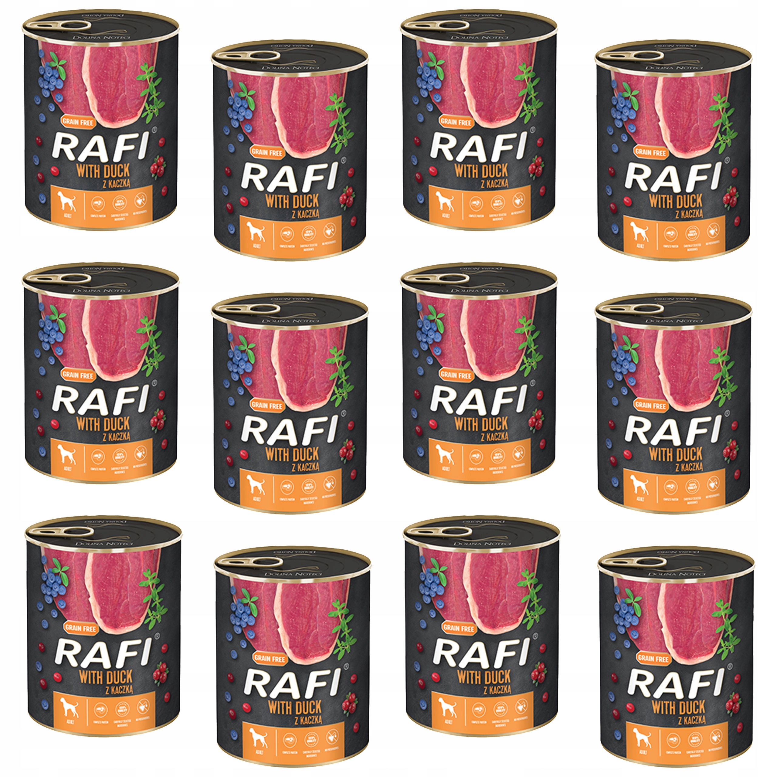 Levně Dolina Noteci Rafi Krmivo pro psy Kachna 12 x 800 g