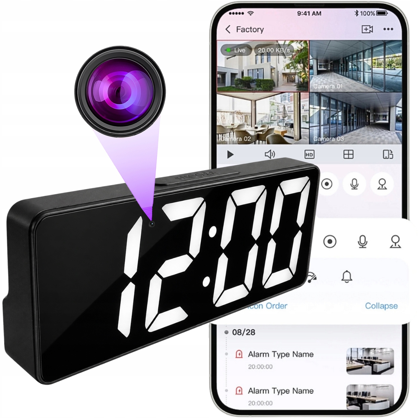 Mini Wifi Špionážna Kamera Ukrytá V Hodinkách Android, Diaľkové Sledovanie Pohybu
