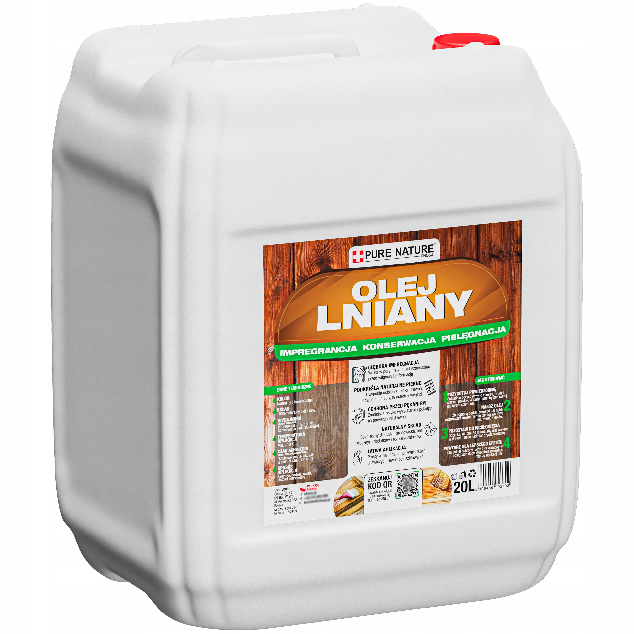 Ľanový Olej Impregnácia Na Drevo Nábytok Na Terasu Prírodný Bez Chémie 20L 200 m