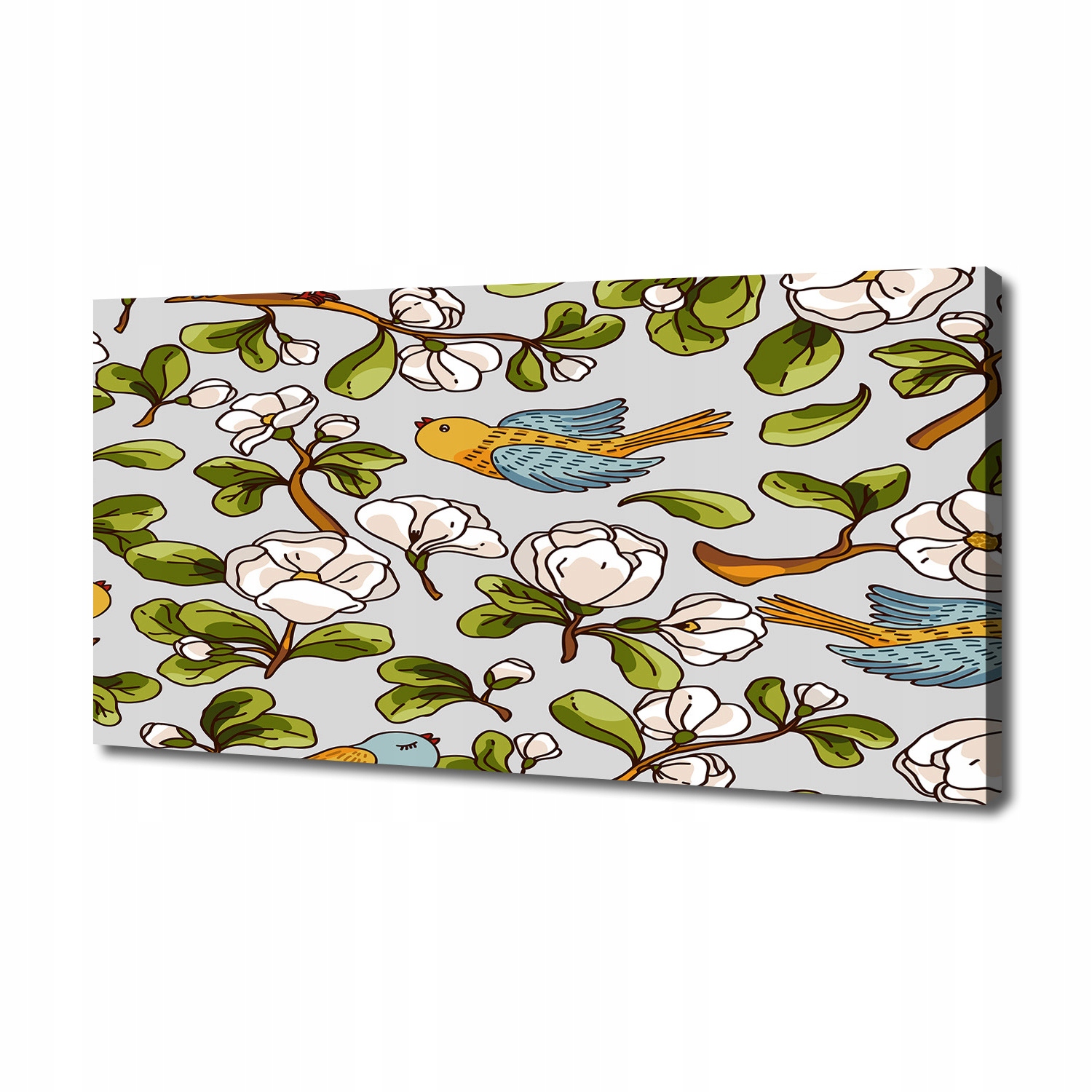 

Foto obraz na płótnie Kwiaty i ptaki 140x70 cm