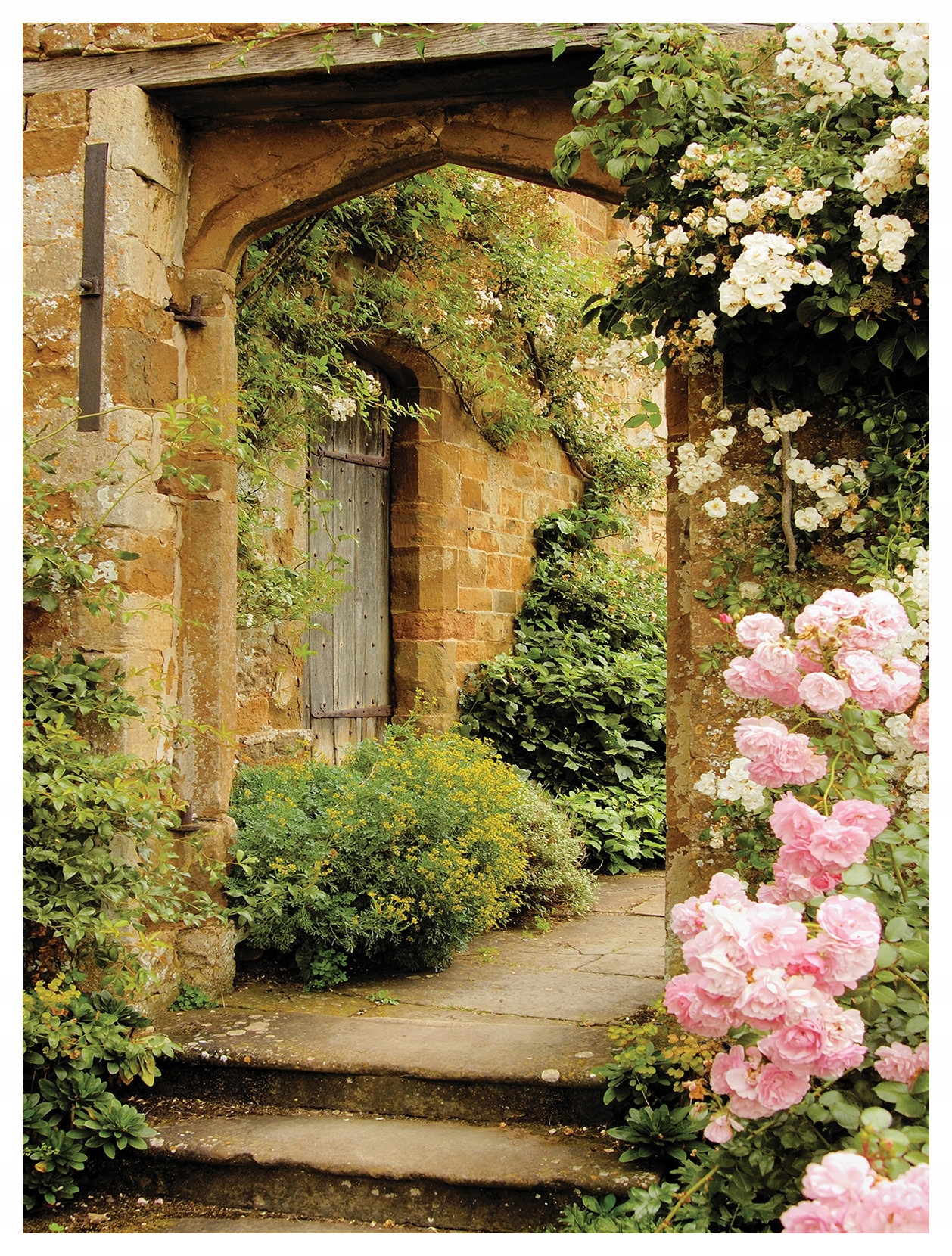 Vinylová fototapeta Brána růže Kamenný portál do zahrady 184x254 lepidlo