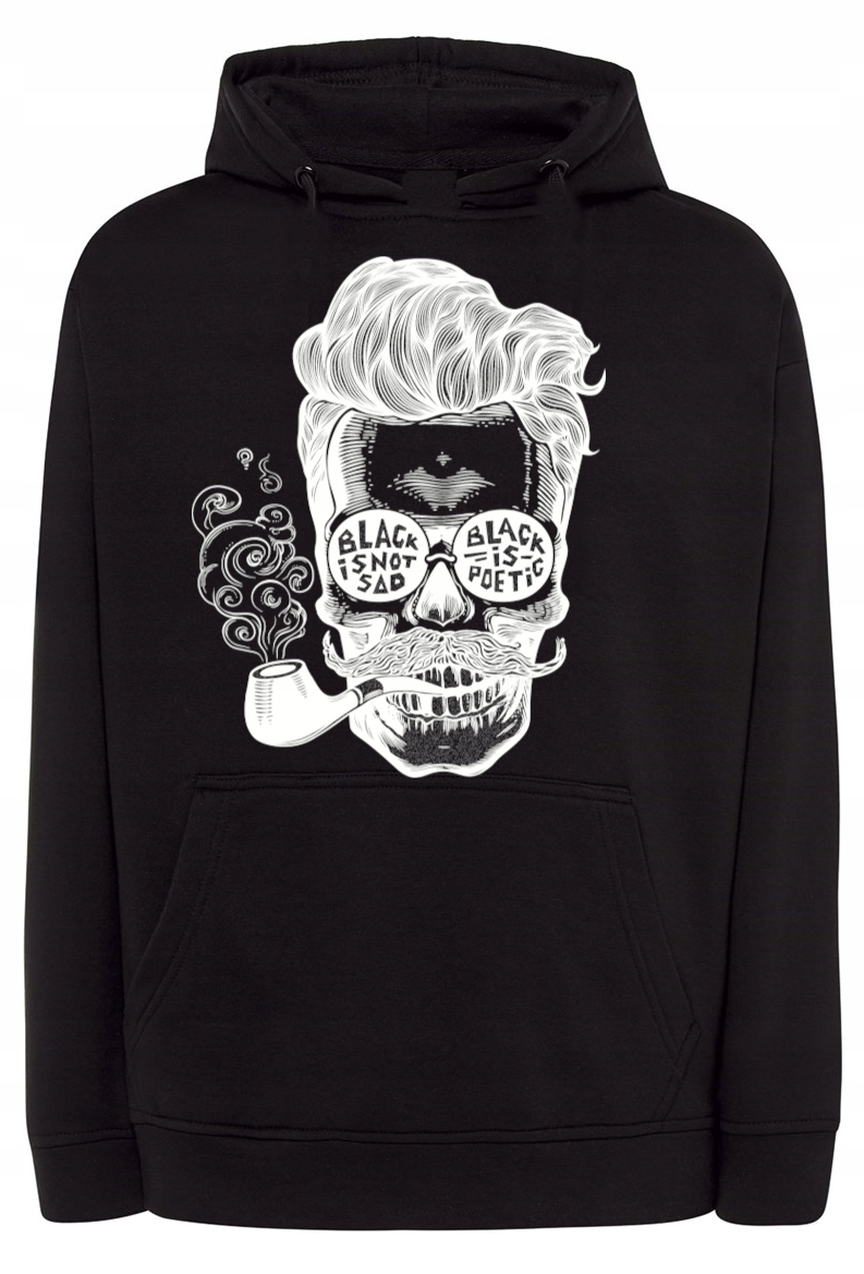 Mikina s pěkným potiskem Lebka s dýmkou vel. 5XL