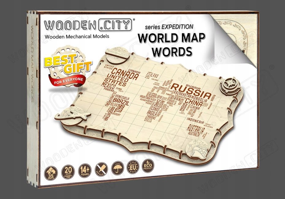 DREWNIANE PUZZLE 3D NA ŚCIANĘ - ekspedycyjna mapa