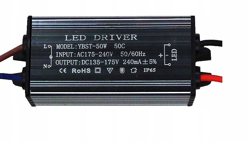 Zasilacz LED Driver 135V-175V 50W 240mA do halogen Marka Inna