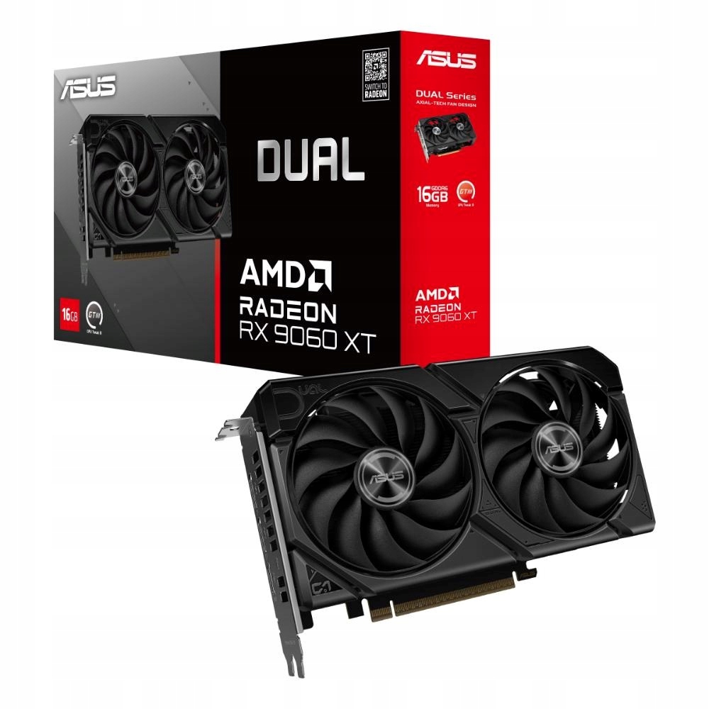 Asus Vga Amd Radeon Rx 9060 Xt Dual 16GB, Rx 9060 Xt, 16GB GDDR6, 2xDP…