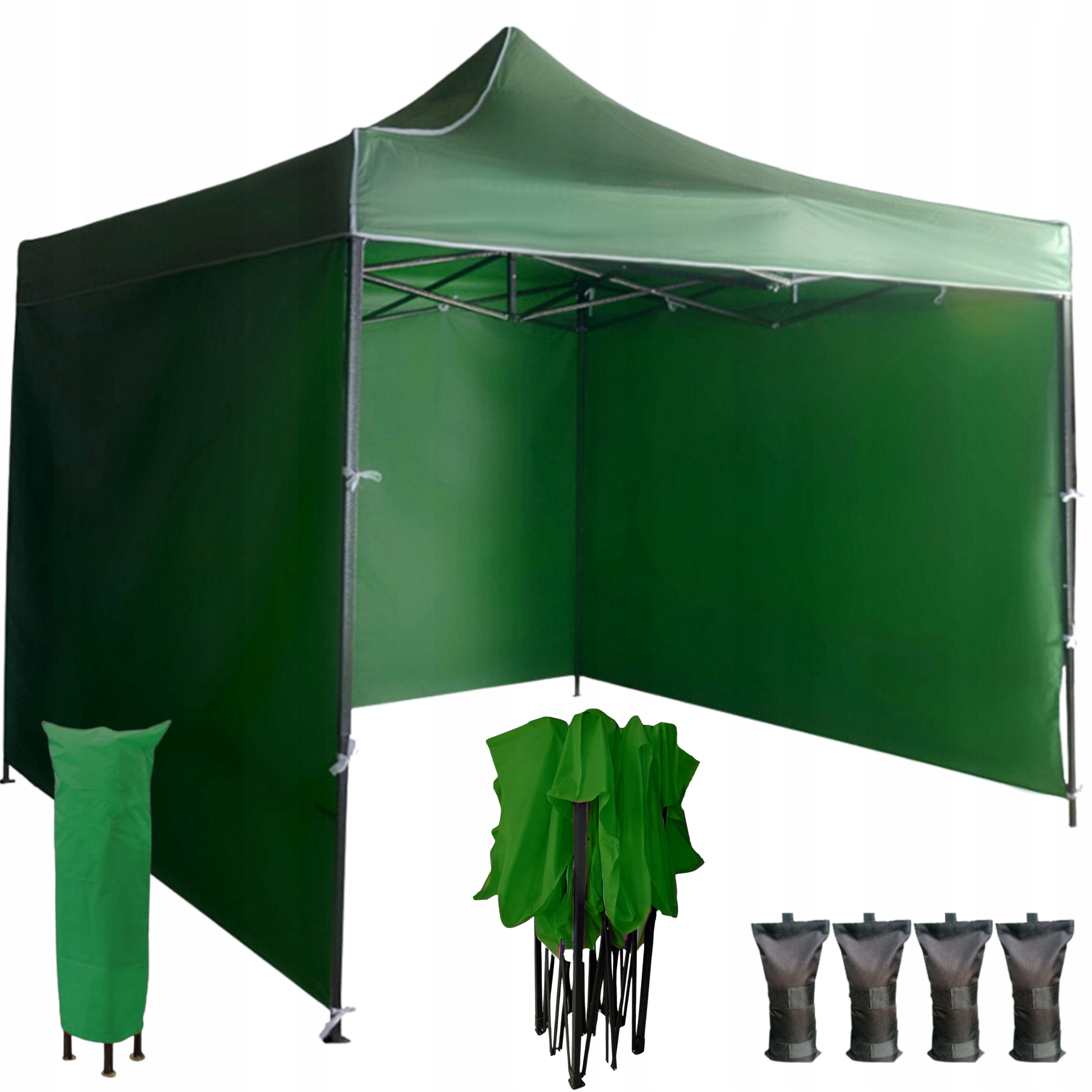Pawilon Handlowy Namiot 3x3 Ogrodowy Ekspresowy Mocny Zestaw 4 Obciążniki