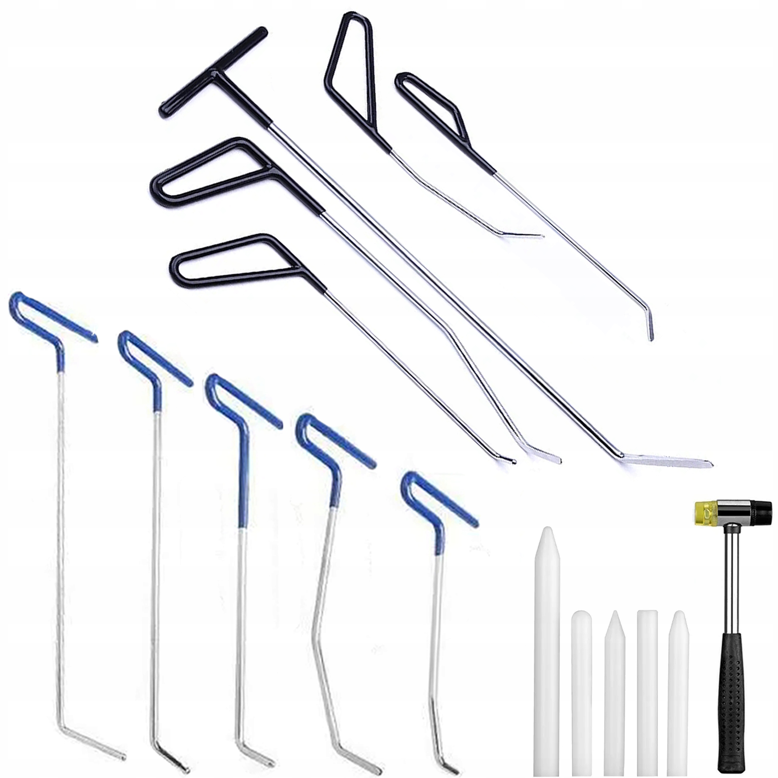 Sada Na Odstraňování Promáčklin, dráty, automobilové tyče, Kladivo, Bílé