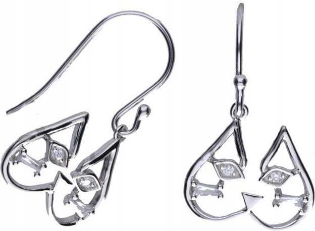 Stříbrné náušnice 925 kočka se zirkony 2,18g dámské módní stříbro na biglu