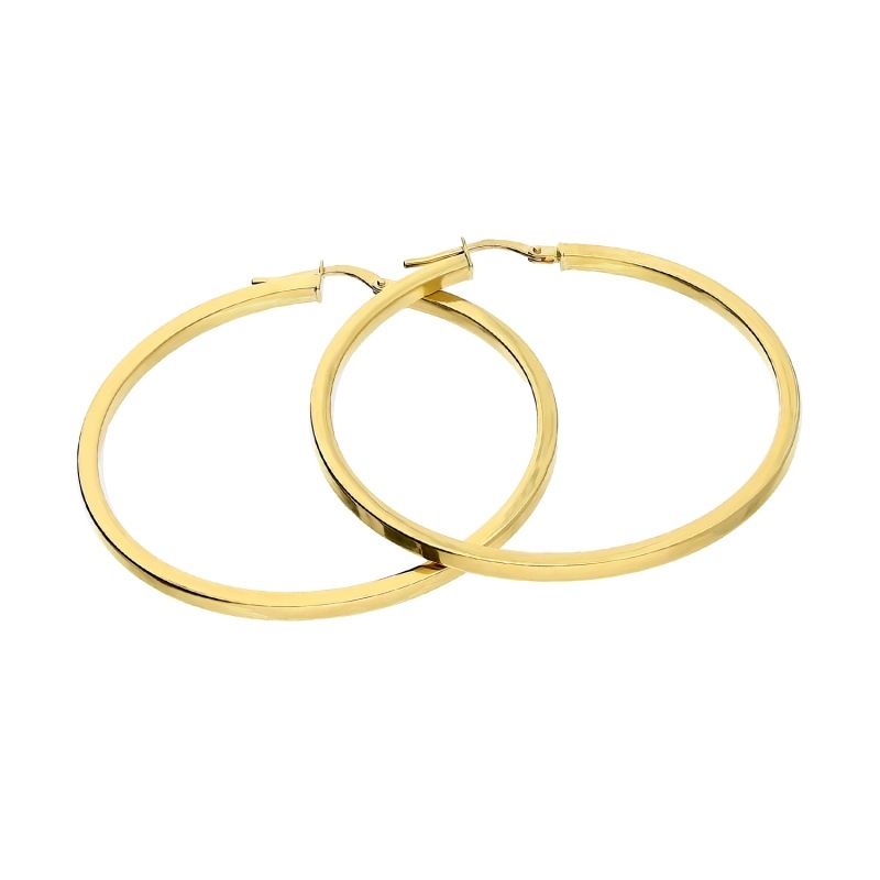 Náušnice zlaté 585 kolečka trubička 45 mm anglické zapínání elegantní dámské