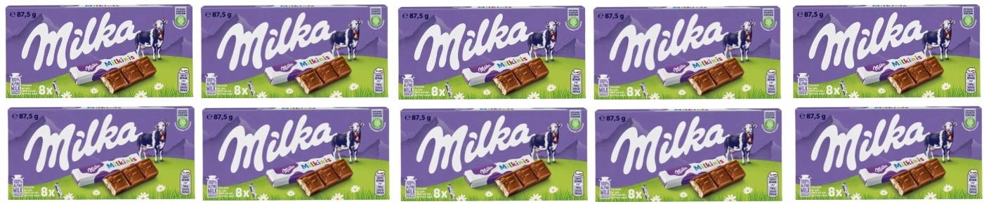 10x 87,5g Milka Milkinis czekoladki z nadzieniem mlecznym Pół Kartonu