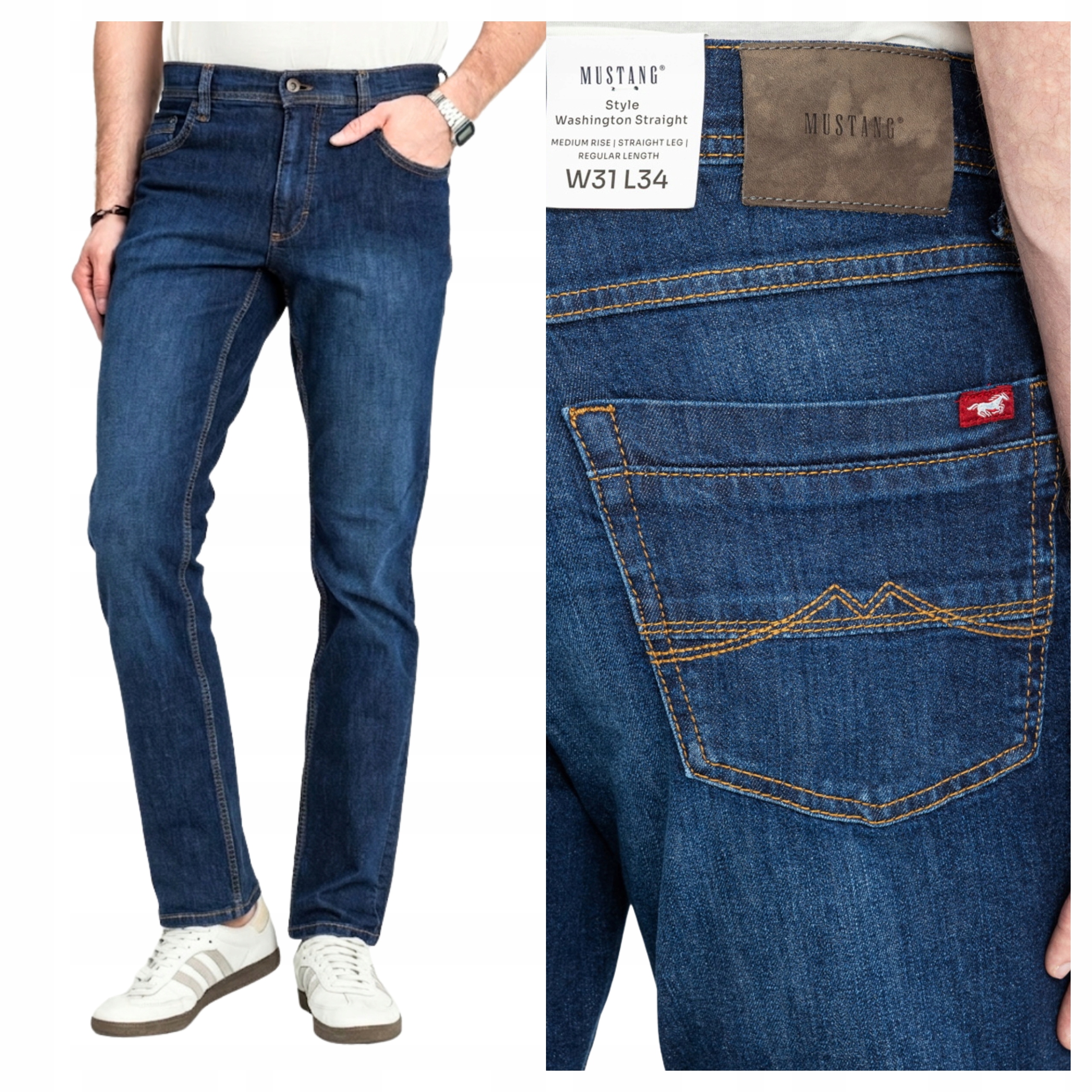 Pánské džínové kalhoty Mustang Washington Modré Klasické W36 L36