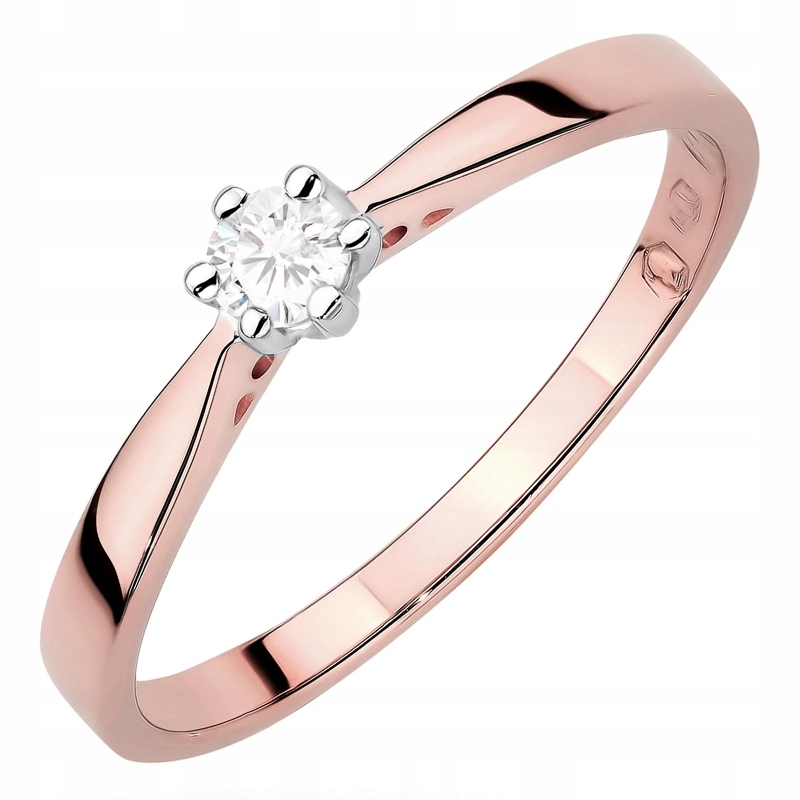 Zlatý Prstýnek pr. 585 14k Laboratorní diamant 0,10ct