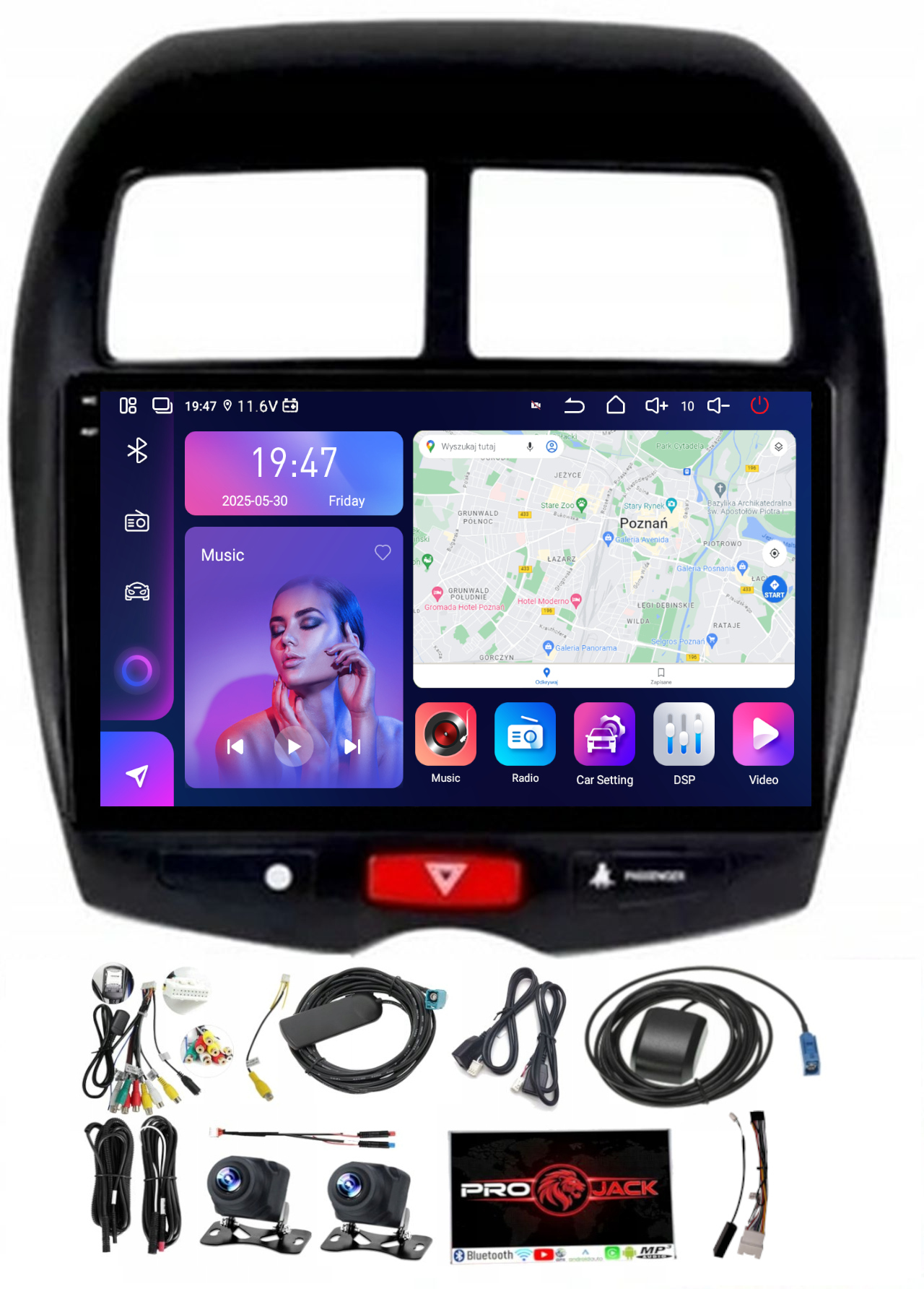 Rádio Navigácia Carplay Android Mitsubishi Asx 2010-2016 8/256GB Sim