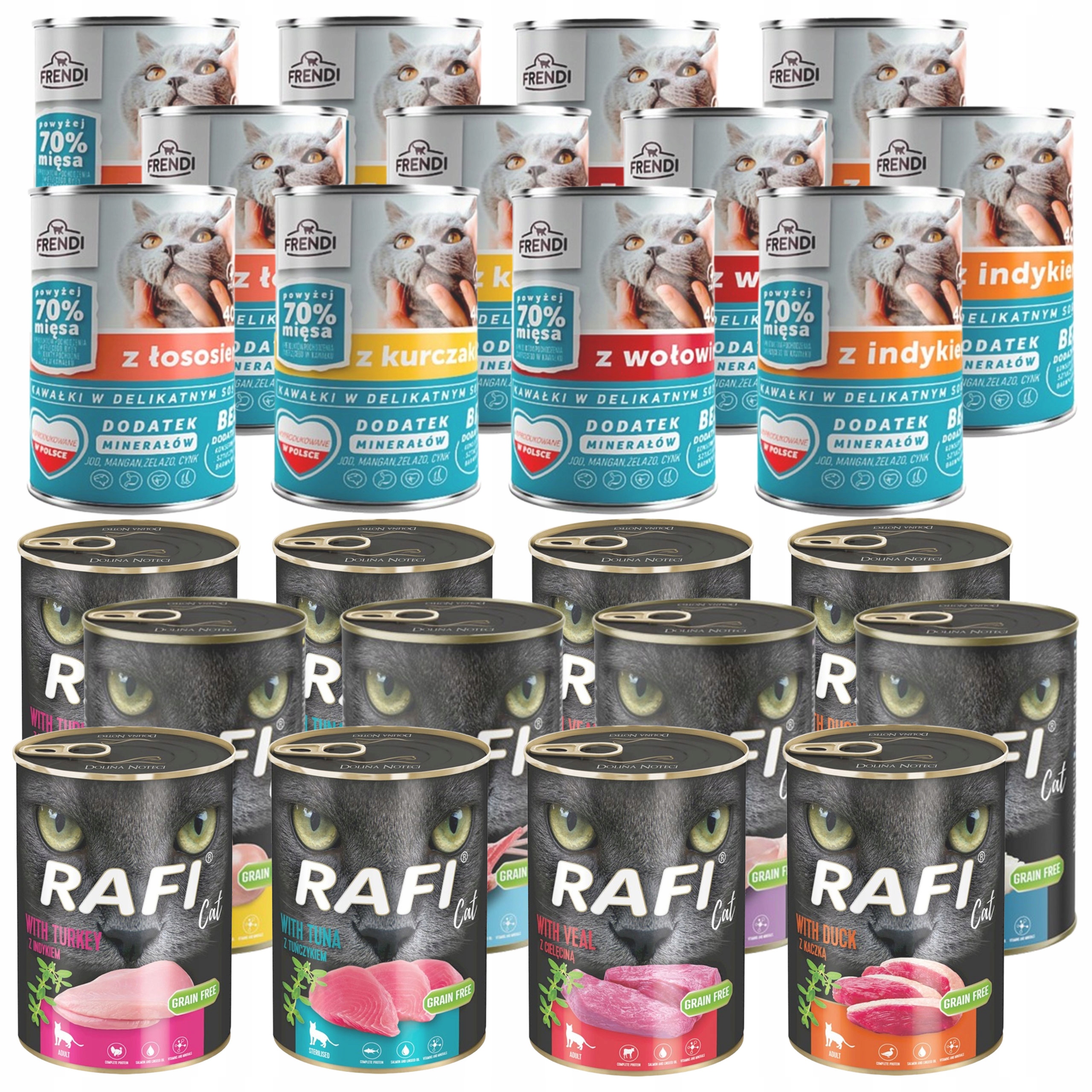 Rafi Cat Frendi Krmivo mokré pro kočky mix chutí 24 x 400 g plnohodnotné