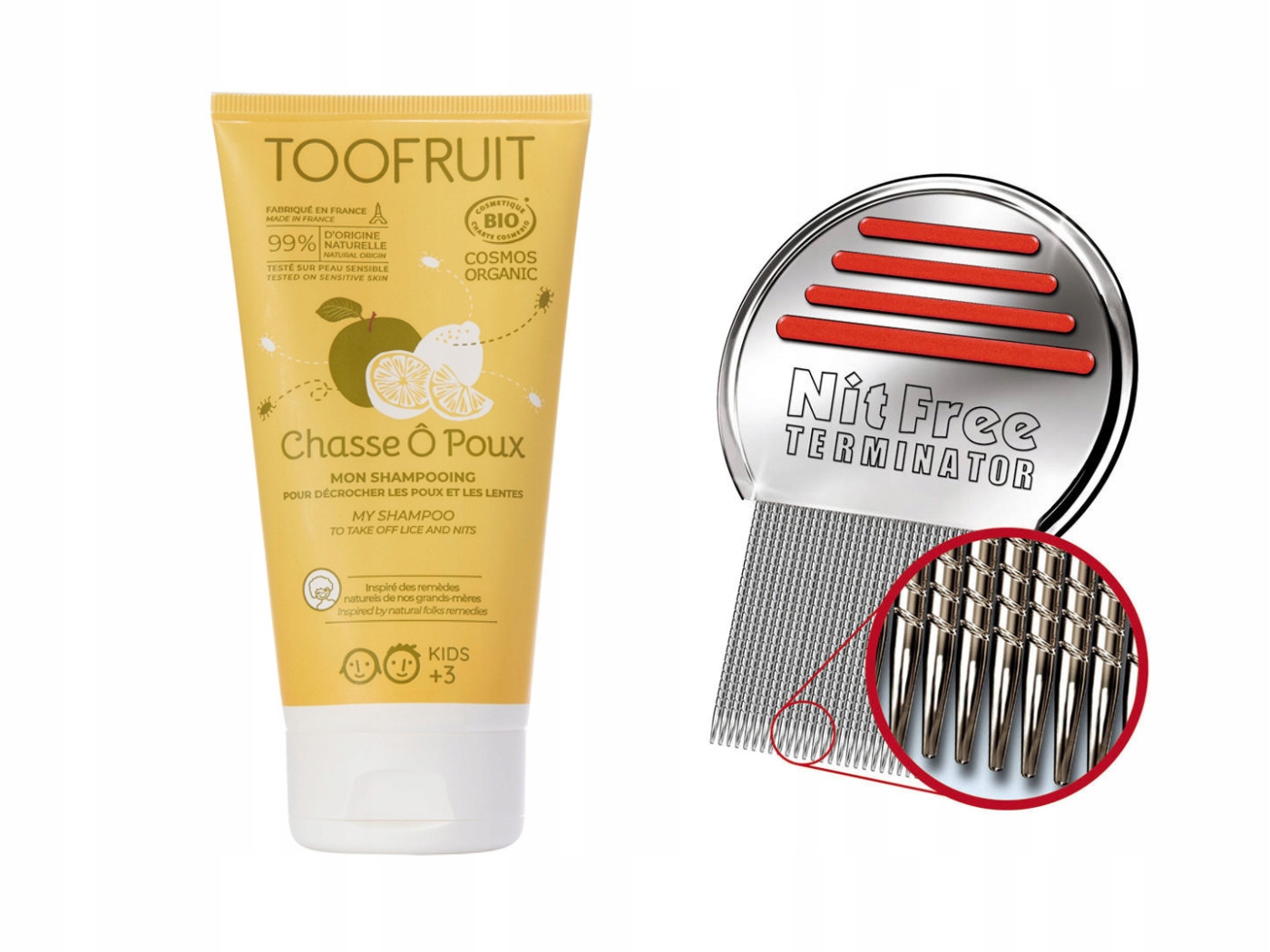 Toofruit szampon na wszy 150ml NitFree Terminator grzebień na Wszy gnidy