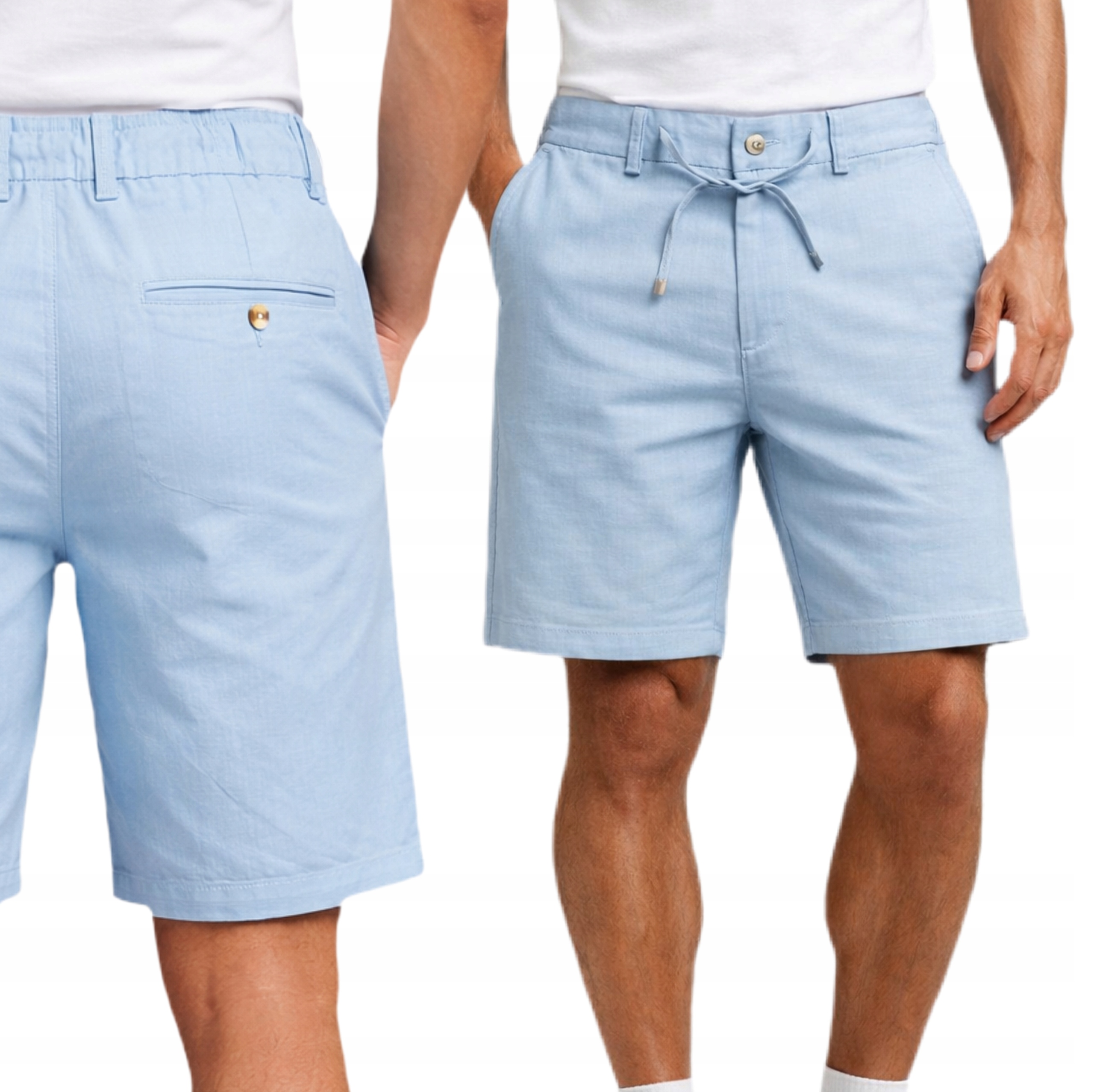 Kraťasy Krátké šortky Bavlna Elegantní k košili Světle Modrá vel. 36