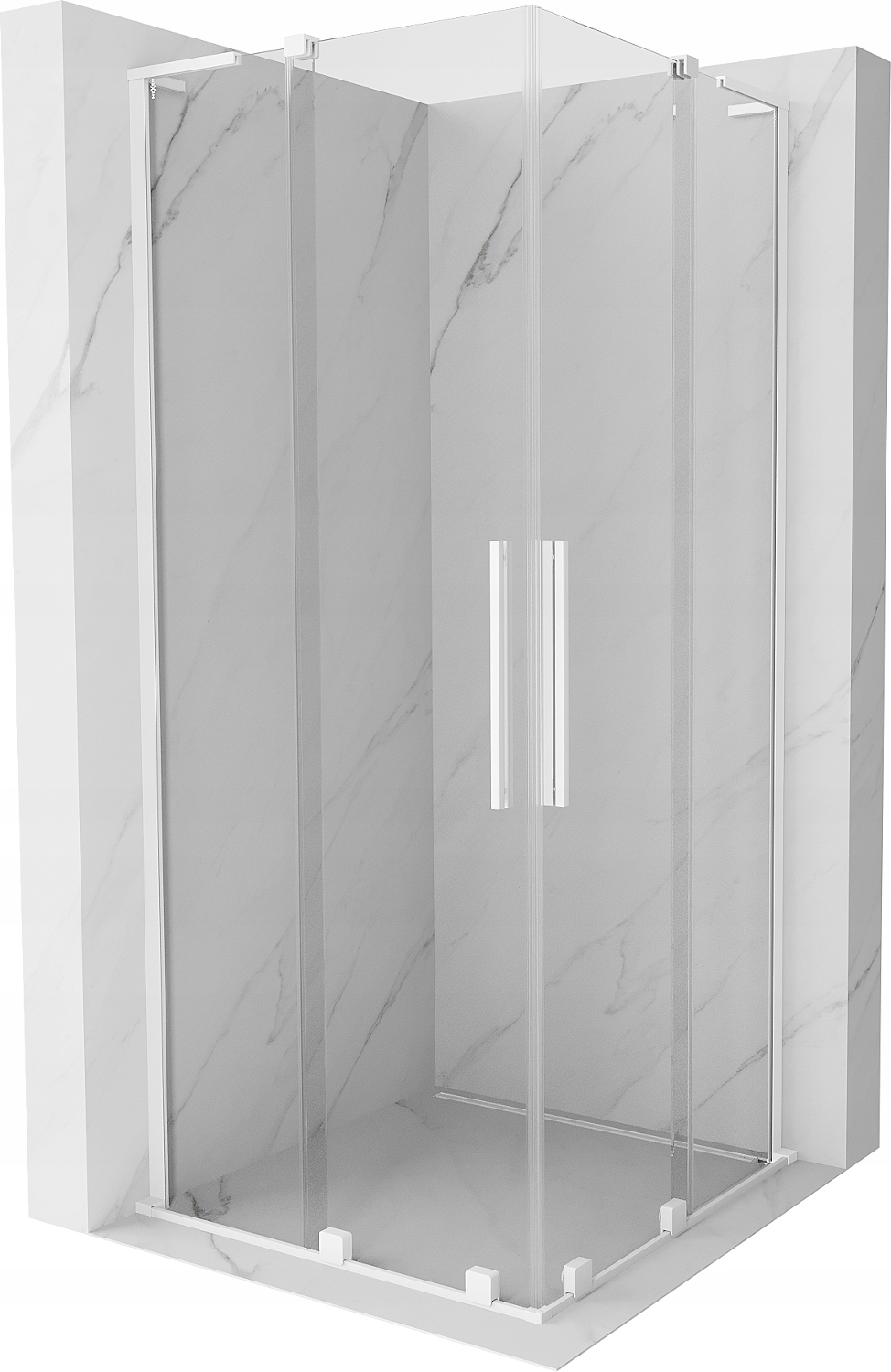 Mexen Velar L Duo Kabina Prysznicowa Rozsuwana 80X80 CM Transparent Biała