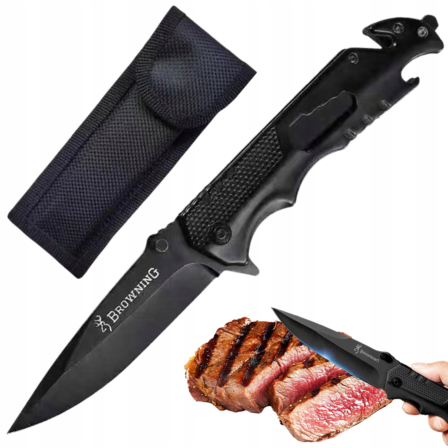 Nóż Wielofunkcyjny Ratowniczy Surivalowy Scyzoryk 23 CM Camping