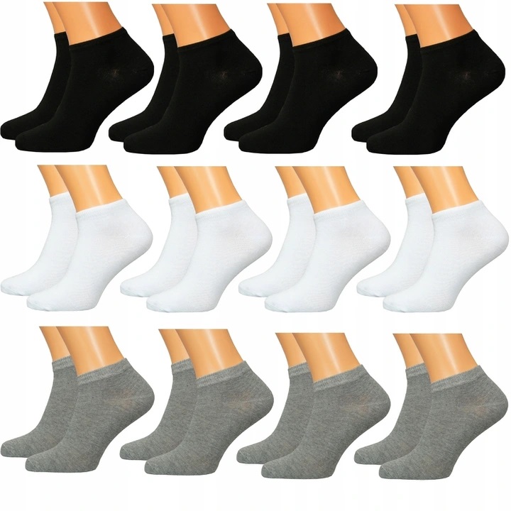 

12x Stopki Skarpetki Niskie Bawełniane MIX 44-46
