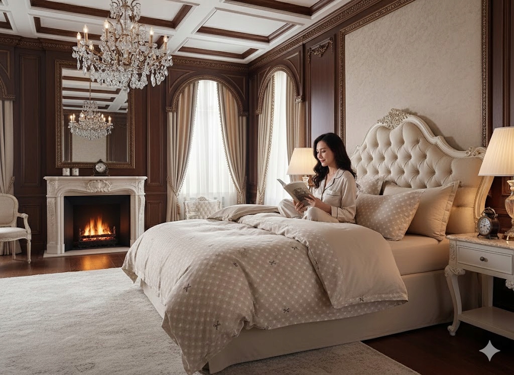 4dílná sada povlečení na peřinu s potiskem srdíček ze 100% bavlny, béžová, 160×200