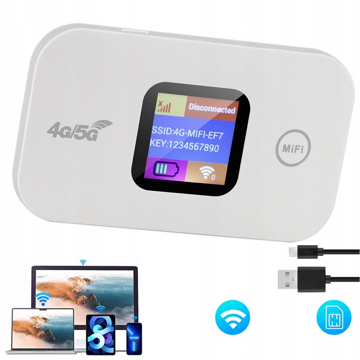 Przenośny mobilny router WiFi 4G/5G Lte WiFi Sim Play