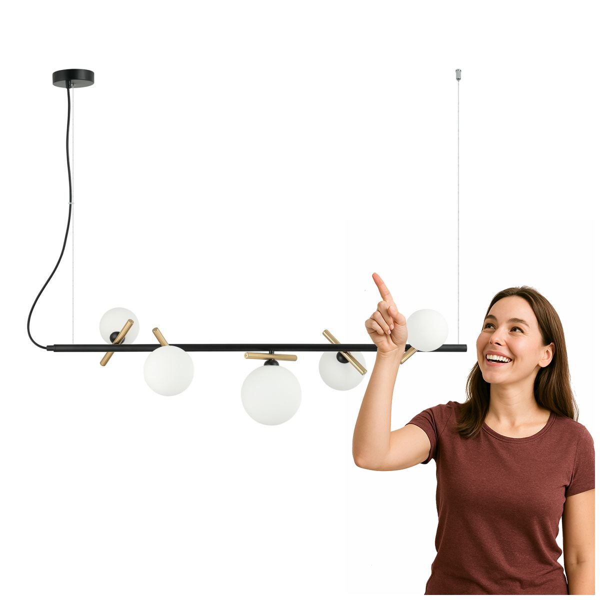 Závesná lampa Reverso PND-5622-5-BK-W Italux