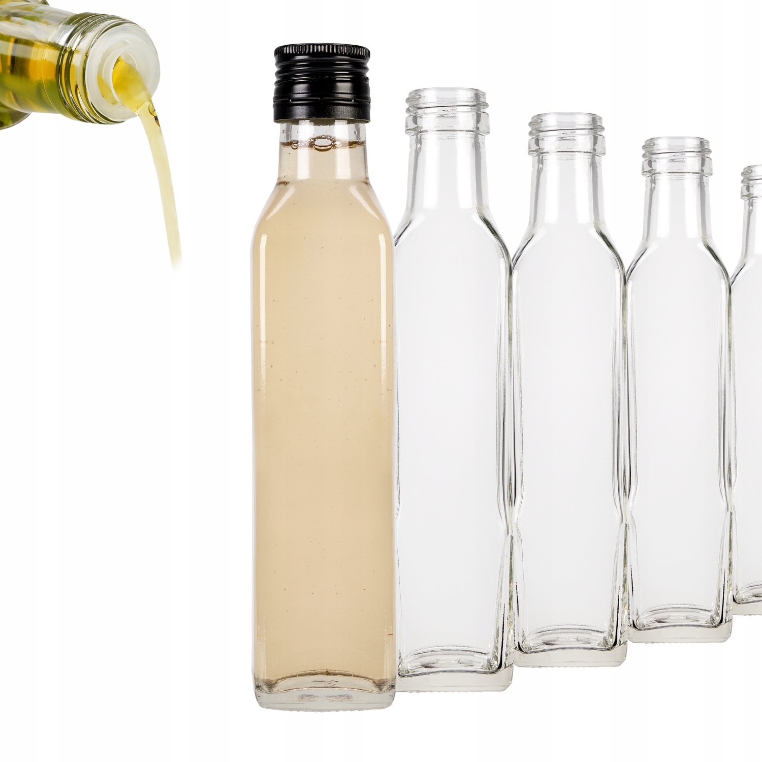 Set 40x Láhev Marasca 250 ml Na Olej Ocet Se Šroubovacím Uzávěrem Dávkovačem