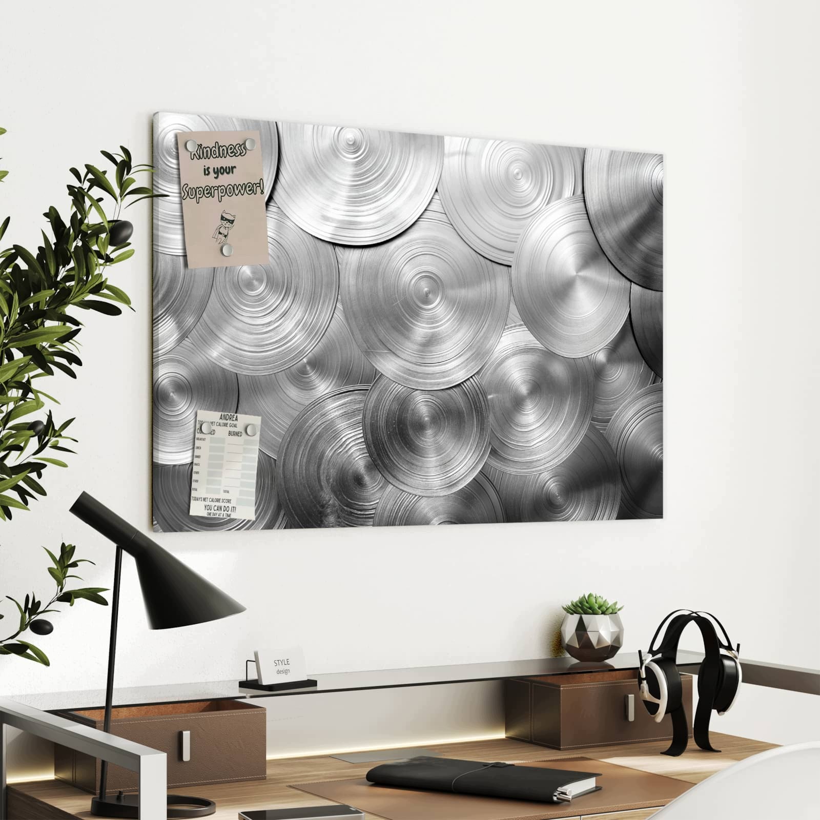 Magnetická tabule Kovové Plátky 90 × 60 cm