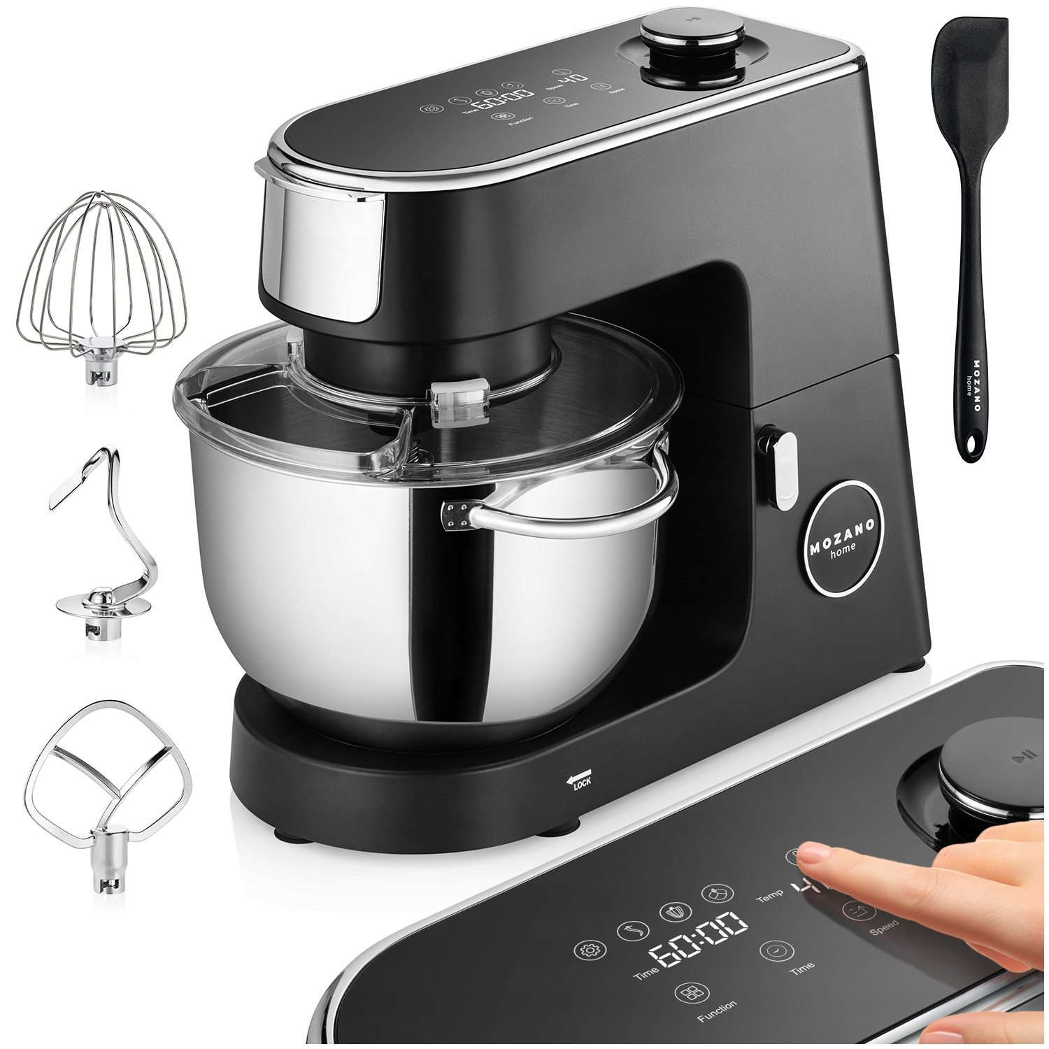 Robot Planetarny Kuchenny Mikser Podgrzewana Misa 6,2L Mocny