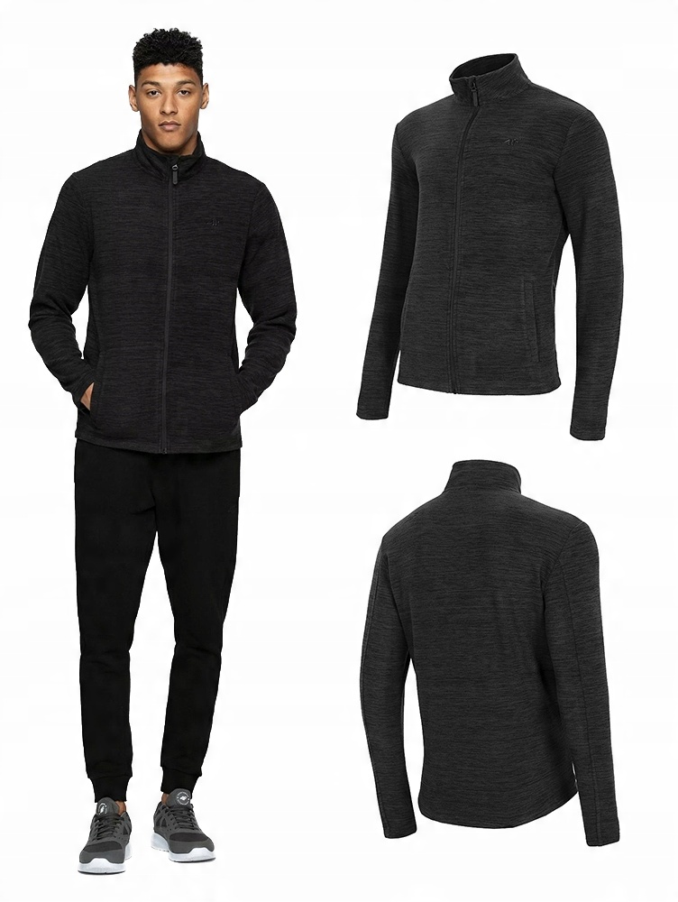 

4F Polar Męski Rozpinany Bluza Czarny PLM001 L