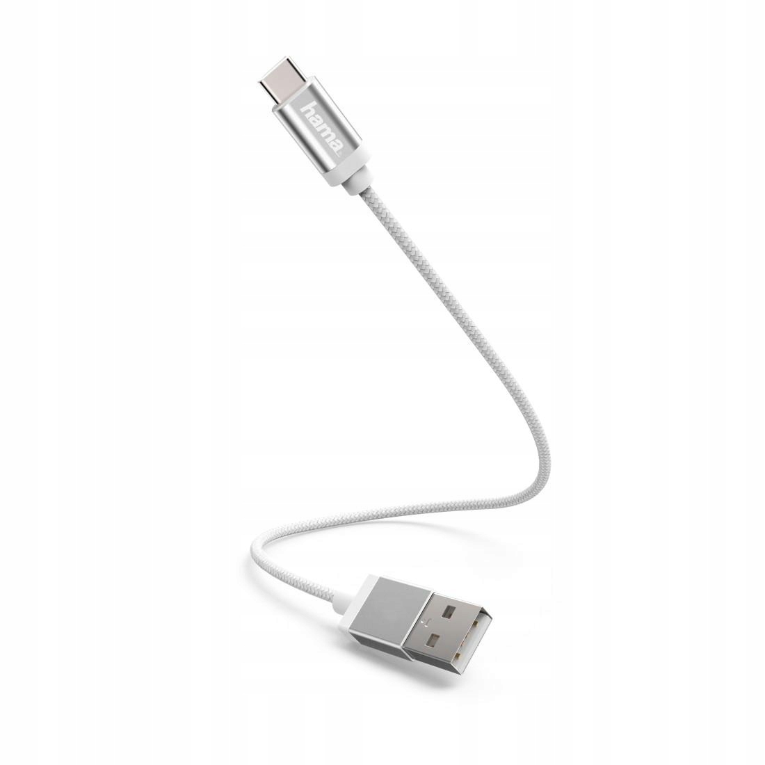 Kabel USB A - USB C Hama 0,2 m przewód do ładowania USB-C krótki biały