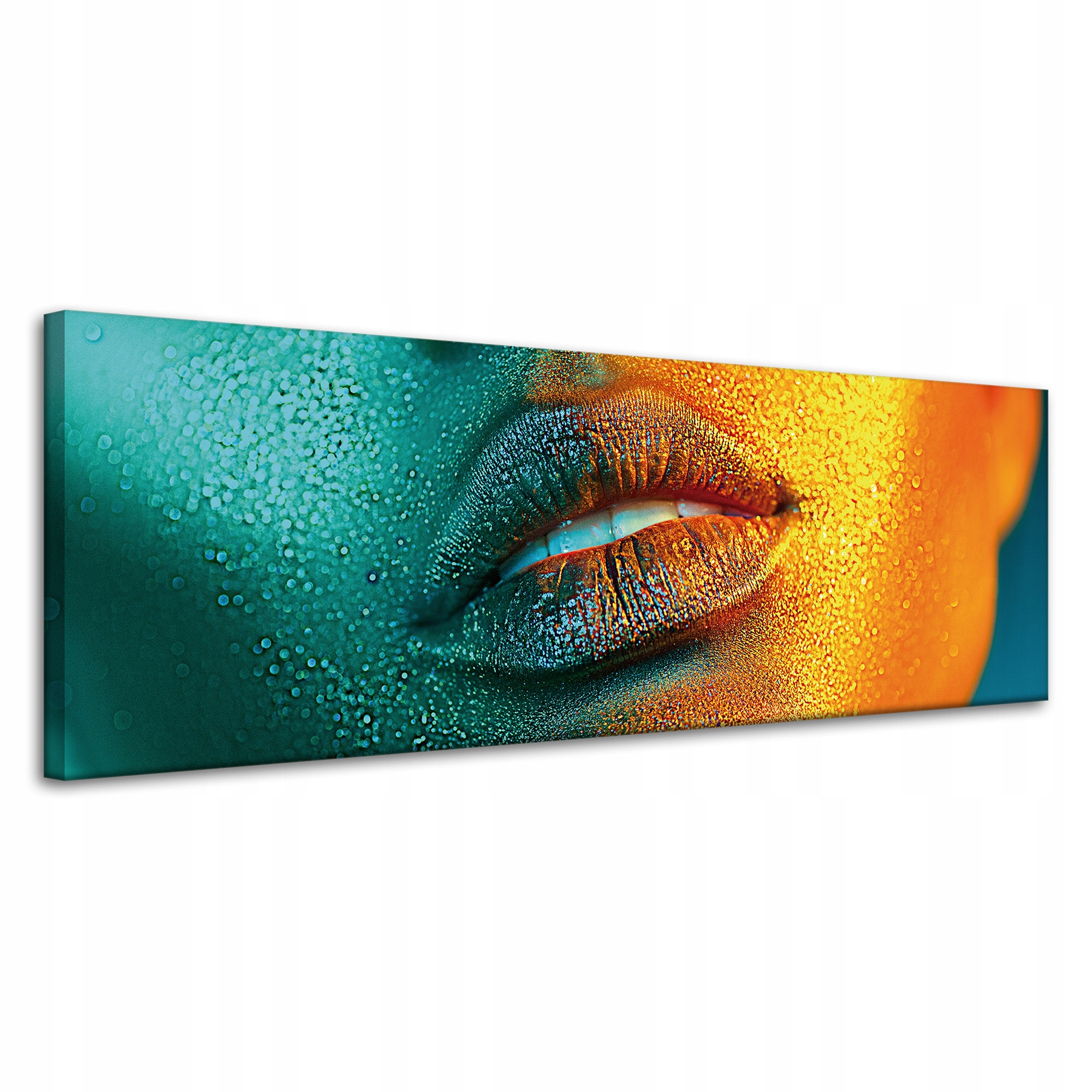 Obraz na plátně Zlatá tvář Kapky vody na těle 120x40 cm